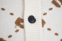 Maßgefertigter OEM ODM Winter-Sportpullover 100% Baumwolle V-Ausschnitt Trompetenärmel Dick Jacquard Bestickt Leoparden-Muster Herren Strickpullover