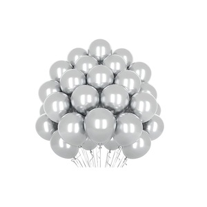 Metallic Silver <b>Balloons</b> 35cm Inflatable with Air or Helium for Birthdays Parties <b>Decorations</b> - Product Image 1