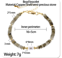 Ensemble collier et bracelet pour femme en pierre naturelle rhodochrosite et perles de coquillage, bijoux tendance, cadeau pour l'automne et l'hiver