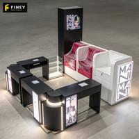 Kiosque de salon de manucure pour centre commercial, armoires sur mesure, stand de vente modulaire pour manucure avec éclairage LED