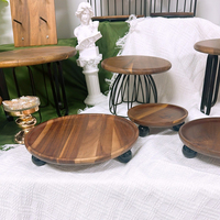 Support de présentation de desserts en bois pour mariage et anniversaire, plateau à pâtisserie en bois naturel, support à gâteaux pour le thé de l'après-midi, décoration de table pour événements