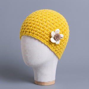 INS Neue Baby Blumenmuster Warme Strickmütze, Dicke Gestrickte Bommelmütze für Babys, Weiche Herbst- und Wintermütze für Mädchen - Product Image 5