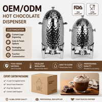 Distributeur de chocolat chaud martelé or et cuivre 12L 19L, machine à boissons en acier inoxydable avec chauffage pour café, lait, thé
