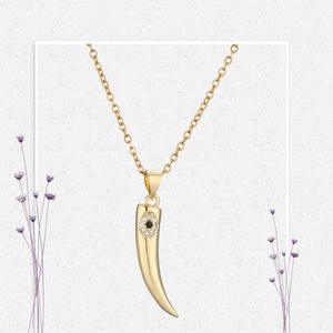 Collier style Hip Hop, bijoux <span class=keywords><strong>de</strong></span> mode, petit poivre et yeux, en cuivre et doré, pendentif <span class=keywords><strong>de</strong></span> combinaison d'œil bleu, accessoire pour cadeau - Product Image 5