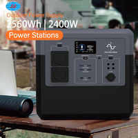 Station d'alimentation double AC 2400W 2560Wh avec batterie LiFePO4 UPS pour l'extérieur, la maison, les urgences, station d'alimentation portable, générateur solaire