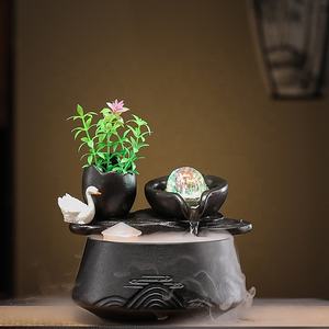 Creativo cinese Zen <span class=keywords><strong>giardino</strong></span> stile acqua che scorre ornamenti <span class=keywords><strong>da</strong></span> tavolo in ceramica fontana acqua Feng shui cascata fontana con palla - Product Image 4