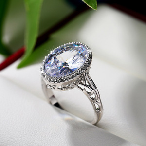 Oval Topaz Color <b>Crystal</b> <b>Ring</b> for Women Elegant Minimalist Fashion Daily Party Accessories - Product Image 2