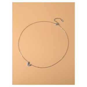 Conjunto de pendientes y collar de aleación de cobre con forma de corazón de perla brillante para mujer, joyería de moda para fiesta - Product Image 4
