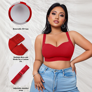 Áo ngực thể thao mùa hè liền thân, size lớn cho nữ, không dây, liền mạch, nâng đỡ toàn bộ ngực, nâng đỡ lưng, thoáng khí, không gọng thép - Product Image 3