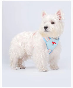 Rompi anjing layanan untuk anjing kecil bernapas rompi hewan <span class=keywords><strong>Harness</strong></span> anak anjing dan tali Set leher dan dada dapat disesuaikan - Product Image 5