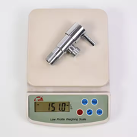 Robinet de salle de bain universel en acier inoxydable, interrupteur à valve triangulaire manuel, chrome moderne, structure de bille d'arrêt pour l'eau