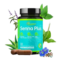 Capsules de nettoyage du côlon OEM/ODM Senna Leaf Plus, avec Psyllium Husk & Senna Leaf, complément détoxifiant doux pour l'intestin