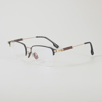 Montures de lunettes classiques en métal diamanté pour hommes - Design carré semi-cerclé, lunettes durables, livraison rapide, vente en gros