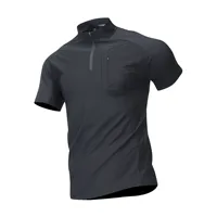 T-shirt de sport LAYENNE 180GSM à compression pour la gym et le fitness, avec logo personnalisé, élasticité, séchage rapide, fermeture éclair 1/4 pour hommes