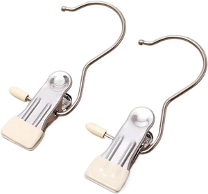 휴대용 내구성 있는 현대적인 스테인리스 스틸 금속 클립 옷걸이 다기능 의류 여행용 양말 바지 정리함 세탁용 고리 - Product Image 1