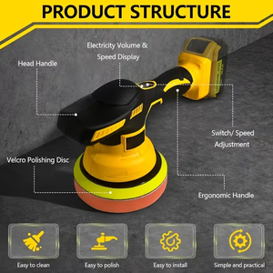 Battery-Powered Palm Set 6-Speed Variable 20V 20 Sanding Sheets Removable Dust Bag Included for <b>Woodworking</b> Sanding - Product Image 4