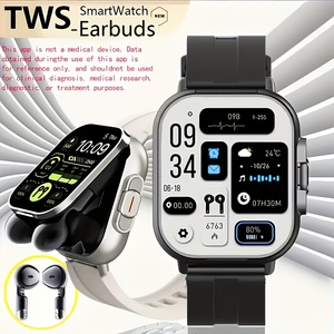 Reloj Inteligente 2 <span class=keywords><strong>en</strong></span> 1 con Auriculares TWS Integrados, Carga Inalámbrica, Pantalla HD de 2.01 Pulgadas, Múltiples Modos Deportivos, Podómetro, Música - Product Image 2