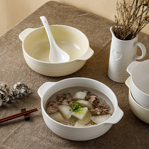 Tazones de Cerámica de Alta Gama, Gran Capacidad, Estilo Europeo, Ecológicos, Certificados BSCI/LFGB, Diseño de Sopa con Doble Asa, Nuevo - Product Image 5
