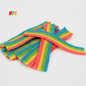 Halal Surtido de frutas sabor amargo tira multicolor cinturones regaliz gomoso al por mayor dulces y dulces - Product Image 4
