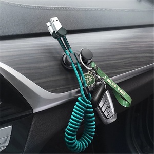 1 Buah Pengait Mobil Mini Multifungsi Perekat Dinding Pengait Otomatis dan Pengikat Plastik Kabel USB Gantungan Organizer Penyimpanan Kunci - Product Image 3