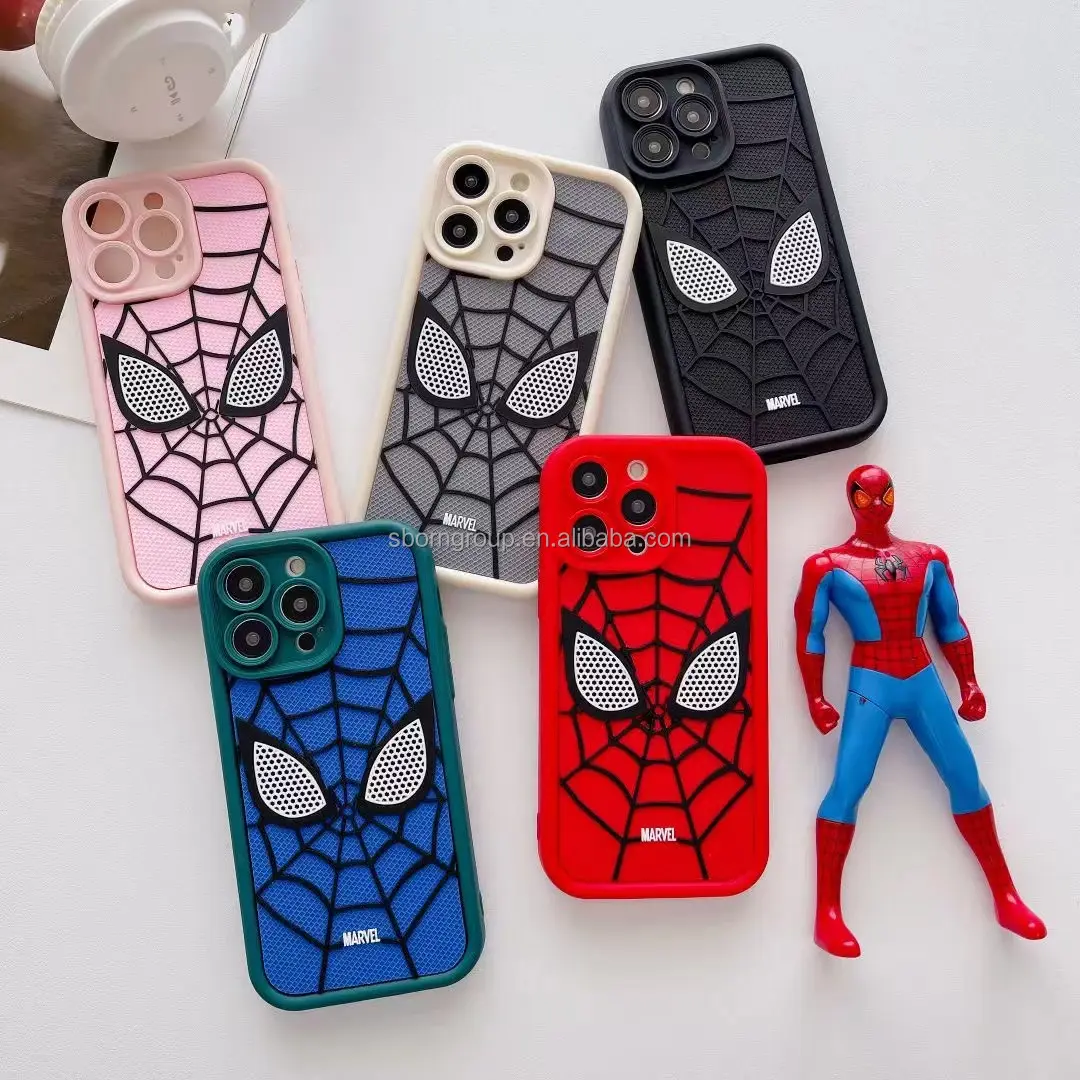 Nueva funda de teléfono móvil de dibujos animados de Spider Man para iPhone 16 15 14 13 12 11 Pro Max, funda de teléfono de diseño personalizado, funda de silicona colorida