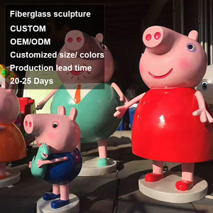 Escultura de Cerdo Rosa en 3D de Fibra de Vidrio, Modelo S109, Grande, Moderna, Personalizada, para Decoración de Exteriores, Parques, Centros Comerciales, Regalos, Modelo de Mano - Product Image 1