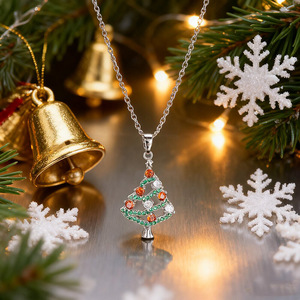Collana con Ciondolo Albero di Natale, Catena a O, Gioielli Minimalisti alla Moda, Collana Statement per Donna - Product Image 2