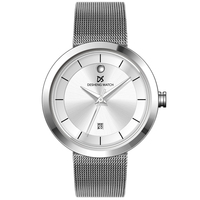 Jam Tangan Wanita Elegan Quartz Dial Tipis Tali Nyaman Logo Kustom