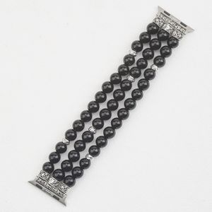 <span class=keywords><strong>Bracelet</strong></span> en perles d'obsidienne noire élastique de luxe pour hommes <span class=keywords><strong>Bracelet</strong></span> de montre pour <span class=keywords><strong>Apple</strong></span> <span class=keywords><strong>Watch</strong></span> avec <span class=keywords><strong>Bracelet</strong></span> de bijoux - Product Image 6
