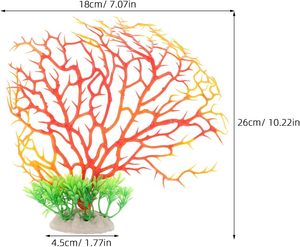 Kunstmatig koraal standbeeld aquariumplant viskom koraal ornament hars rif sculptuur oranje viskom decoratie aquascaping - Product Image 2