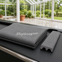 Kit de feutre de billard Slate, 6 bandes prédécoupées, découpe courbée pour poche, pour table moderne noire
