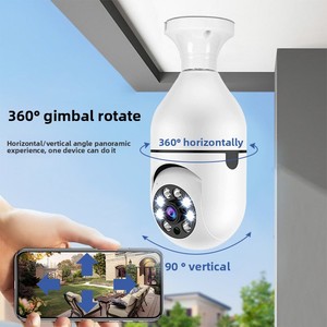 <span class=keywords><strong>Telecamera</strong></span> Lampadina E27 HD con Visione Notturna a Colori, Rotazione <span class=keywords><strong>360</strong></span>°, Wi-Fi Wireless, Audio Bidirezionale, Rilevamento Movimento, <span class=keywords><strong>Telecamera</strong></span> di Sicurezza Domestica - Product Image 3
