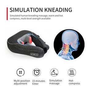 หมอนรูปตัวยูอัจฉริยะ 6 มิติ อินฟราเรด ไฟฟ้าไร้สาย สำหรับบรรเทาอาการปวดคอ พร้อมฟังก์ชั่นให้ความร้อนและนวด - Product Image 3