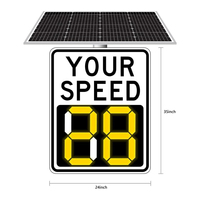 Panneaux de signalisation routière numériques à LED solaires en aluminium et fer, personnalisables, haute visibilité, avec mesure de vitesse par radar