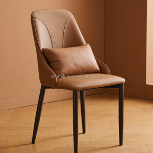 Light Luxury <b>Padded</b> Backrest Dining <b>Chair</b> for Hotel Lobby - Product Image 1
