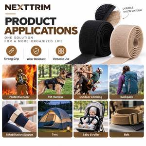 Custom Size Nylon <b>Hook</b> <b>and</b> <b>Loop</b> <b>Tape</b> Waterproof Abrasion Resistant Fastener Strap for Garment Bag Backpack Outdoor Accessories - Product Image 3
