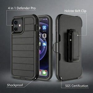 Étui de téléphone pour <span class=keywords><strong>homme</strong></span> Defender <span class=keywords><strong>360</strong></span> Protection 4-en-1, design robuste en TPU+PC, antichoc, anti-traces de doigts, avec clip ceinture <span class=keywords><strong>360</strong></span>° - Product Image 1