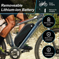 Batterie de vélo électrique Reention Polly DP-9 Shark Down Tube 36V 31.5Ah 48V 24.5Ah 52V 21Ah 60V 17.5Ah avec BMS 30A et chargeur 4A