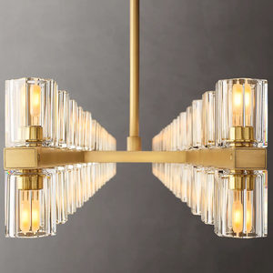 72" Long Rectangle Led Crystal Chandelier For Dining Table Kitchen Island American Brass Large Chandelier - Product Image 4