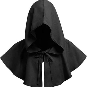 <span class=keywords><strong>Mantello</strong></span> con Cappuccio Corto in Terylene Classico per Halloween, Costume da Demone Medievale per Adulti, da Dio della Morte, da <span class=keywords><strong>Strega</strong></span> o Fantasma, per Uomini e Donne - Product Image 3