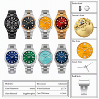 Montre mécanique automatique analogique pour homme OEM personnalisée Suyosa, boîtier et bracelet en acier inoxydable, fermoir caché, classique et élégante