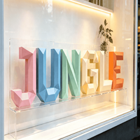 Lettres murales 3D en aluminium à faible polyvalence géométrique, personnalisées et facettées, enseigne métallique non éclairée pour boutique, logo mural intérieur pour marque