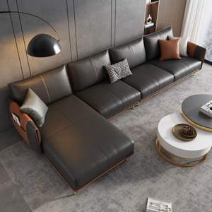 थोक लक्जरी शीर्ष काउच नवर्डिक लिविंग रूम सोफा उच्च गुणवत्ता वाले चमड़े के सोफे को आकार वास्तविक चमड़े के सोफे सेट - Product Image 3