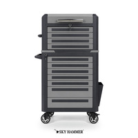 Armoire à outils à roulettes à 11 tiroirs avec coffre supérieur intégré, chariot de garage/atelier robuste en acier, panneaux personnalisés imprimés UV