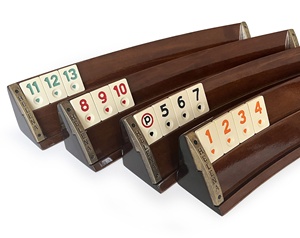 Mosaico de madera masivo elíptico hecho a mano con incrustaciones de chapa de palisandro Natural Rummi Set - Rummy Set,Okey Game Set Family Game para 4 - Product Image 5