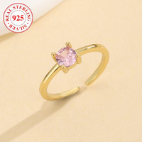 Bijoux d'été plaqué or 18 carats argent sterling 925 4 griffes diamant solitaire zircon cubique rose bague d'orteil pour femmes filles