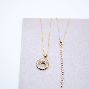 สร้อยคอจี้เพทายตัวอักษร G ชุบทองแท้พร้อมส่ง - Product Image 2