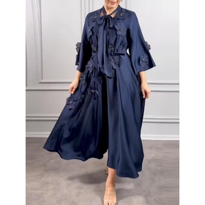 Nouvelle Robe Longue Premium d'Été pour Femme à Manches Longues, Motif Floral, Dentelle et Volants, Design Tendance - Product Image 6