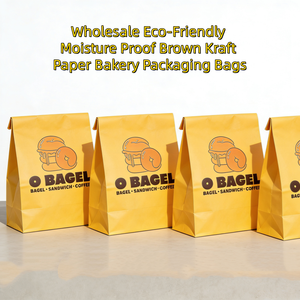 Bolsas de Papel Kraft Blancas Antigrasa Desechables al por Mayor con Logotipo Personalizado, Impresión con Materiales Reciclados para Pan, Donuts y <span class=keywords><strong>Bagels</strong></span> - Product Image 3