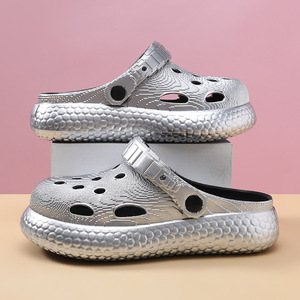 Silver Snakeskin <b>Clogs</b> Women's Breathable Non Slip Thick Sole Platform Sandals Size 36 45 - Product Image 1